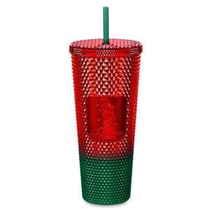 Starbucks Christmas Disney World Mickey 24 OZ Studded Tumbler Green Red NEW WDW